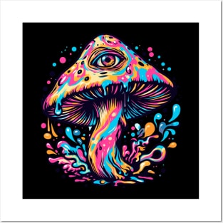 Psychedelic trip magical Mushroom Posters and Art